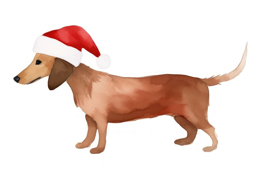 Dog wearing a christmas hat mammal animal hound. AI generated Image by rawpixel.