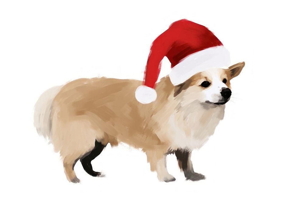 Dog wearing a christmas hat mammal animal pet. AI generated Image by rawpixel.