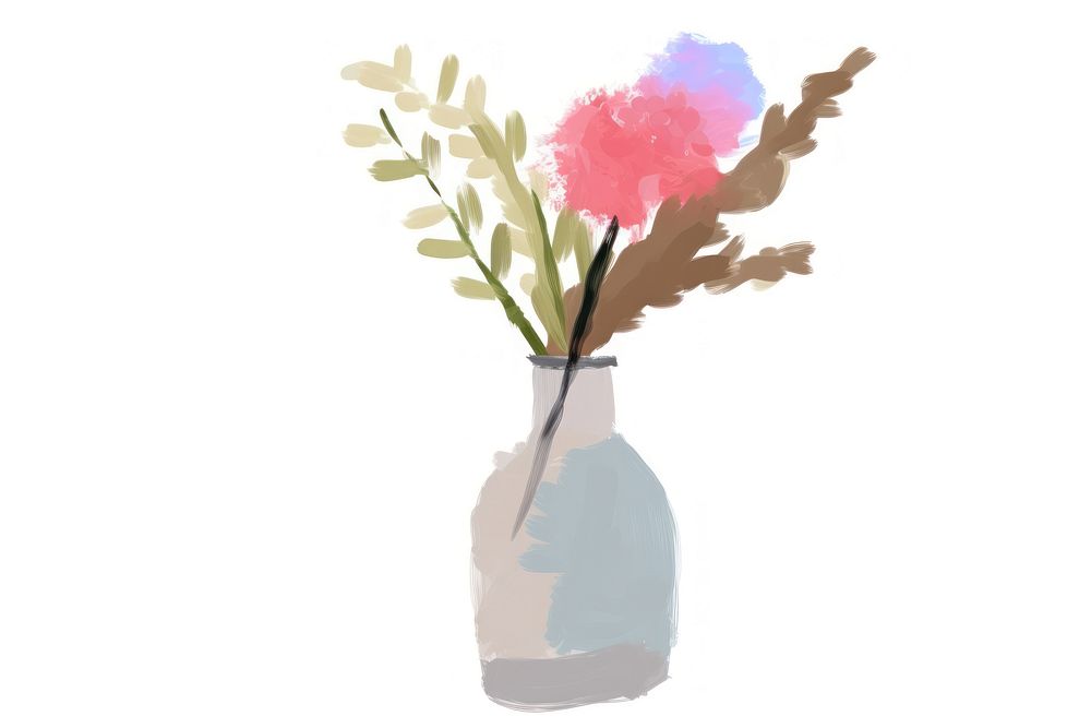 Flower vase drawing plant art. AI generated Image by rawpixel.