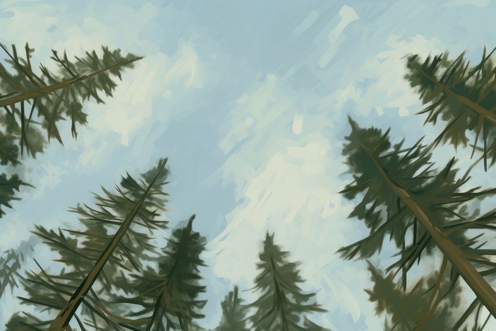 Pine trees backgrounds outdoors forest. AI generated Image by rawpixel.