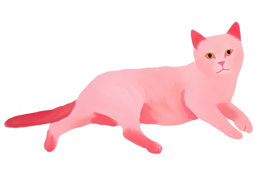 Pink cat animal mammal pet. AI generated Image by rawpixel.