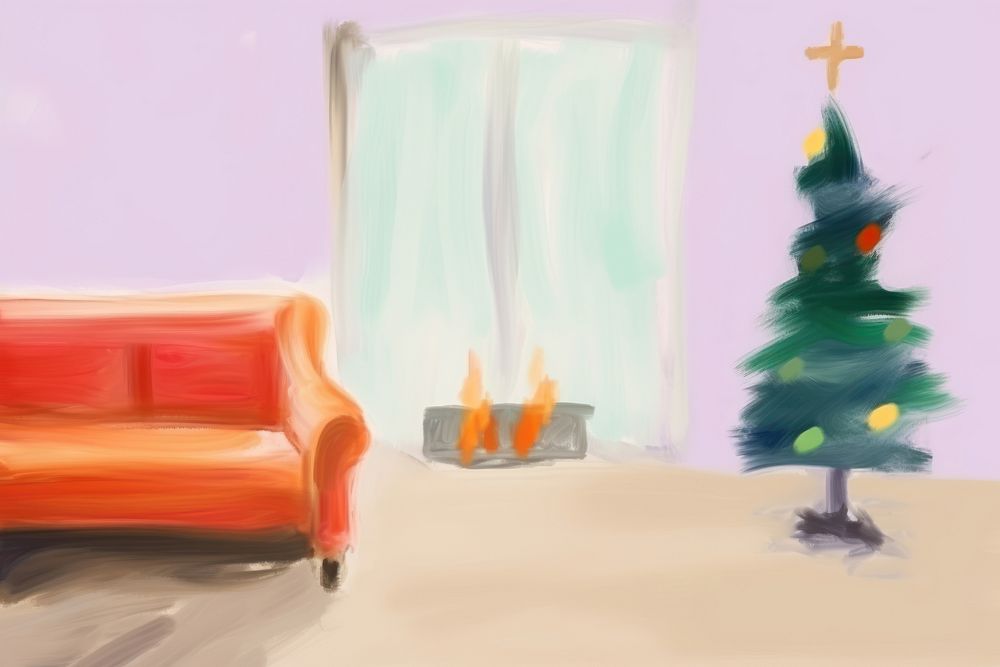 Christmas furniture drawing tree. AI generated Image by rawpixel.