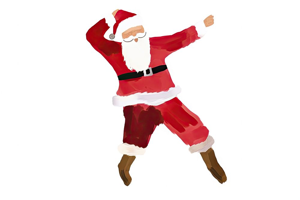 Santa dancing christmas white background celebration. AI generated Image by rawpixel.