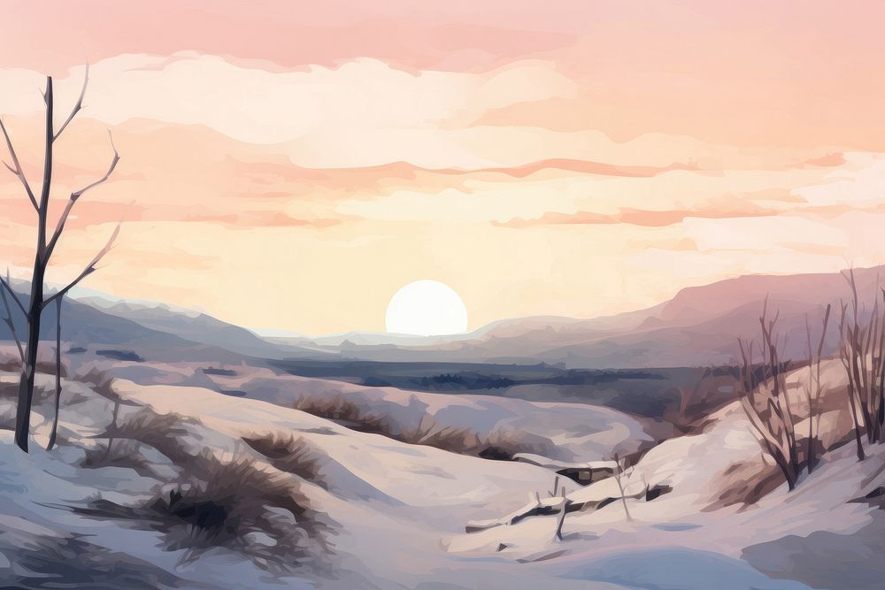 Landscape outdoors drawing nature. AI generated Image by rawpixel.