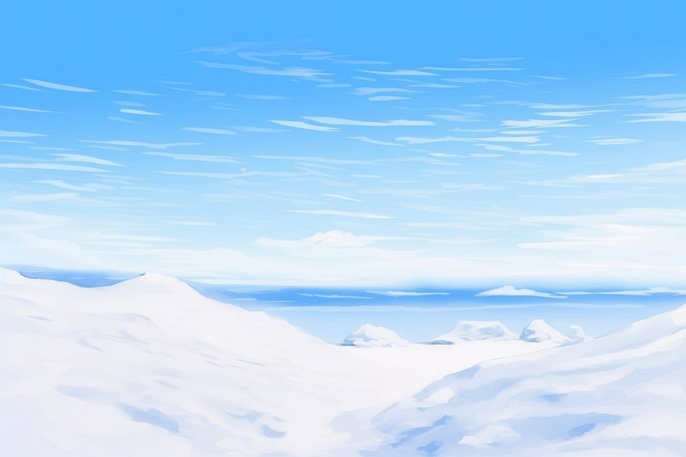 Ocean snow sky backgrounds. AI generated Image by rawpixel.