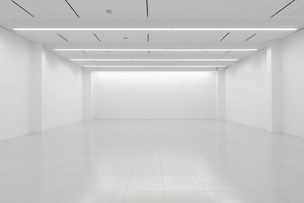 Exhibition room backgrounds floor white. AI generated Image by rawpixel.
