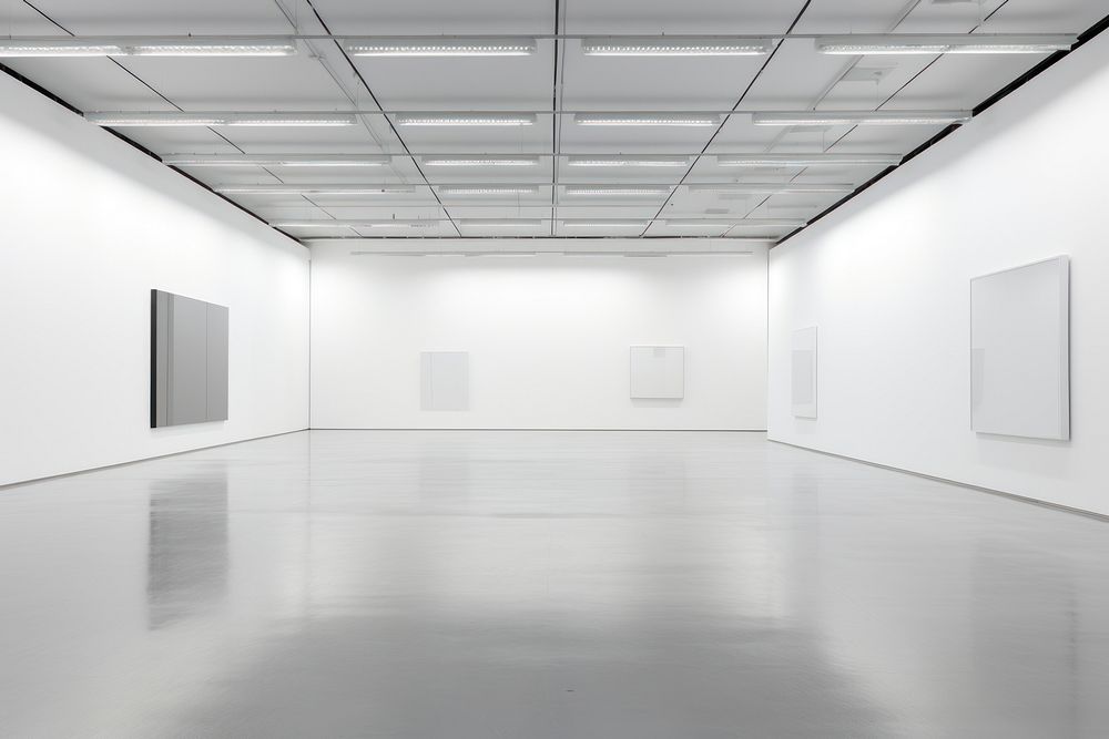 Exhibition room backgrounds floor white. AI generated Image by rawpixel.