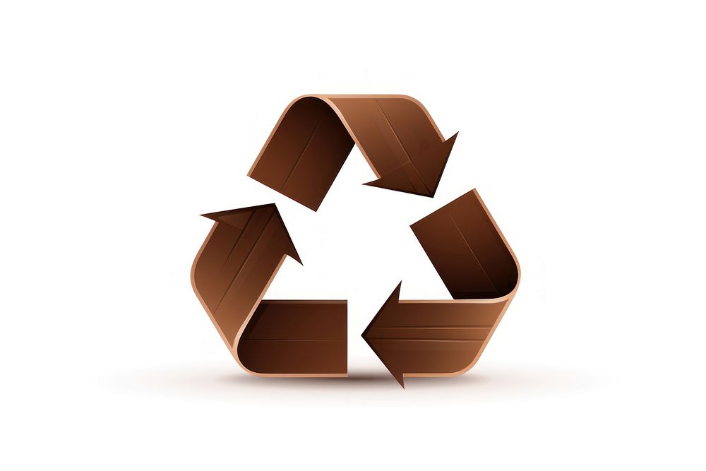 Recycle sign brown white background recycling. AI generated Image by rawpixel.