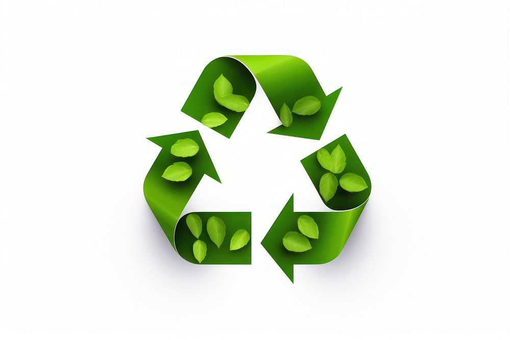 Recycle sign symbol green white background. AI generated Image by rawpixel.