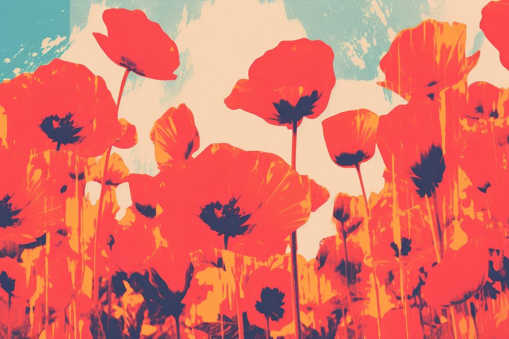 Flowers background backgrounds poppy plant. AI generated Image by rawpixel.