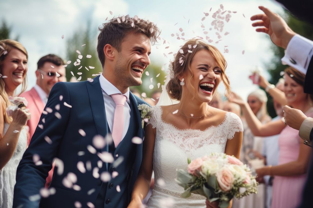 Happy wedding bride tradition ceremony. AI generated Image by rawpixel.