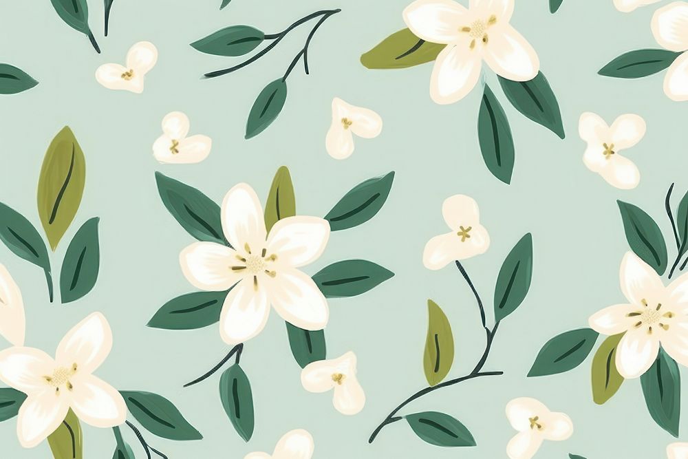 Jasmin pattern backgrounds flower. AI generated Image by rawpixel.