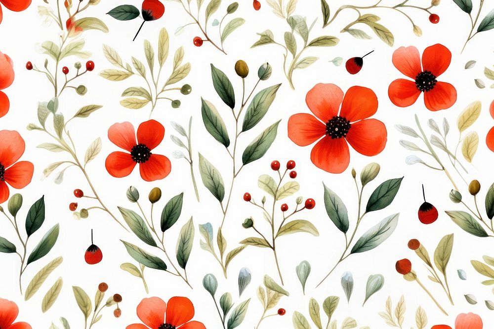 Pattern flower plant backgrounds. AI generated Image by rawpixel.