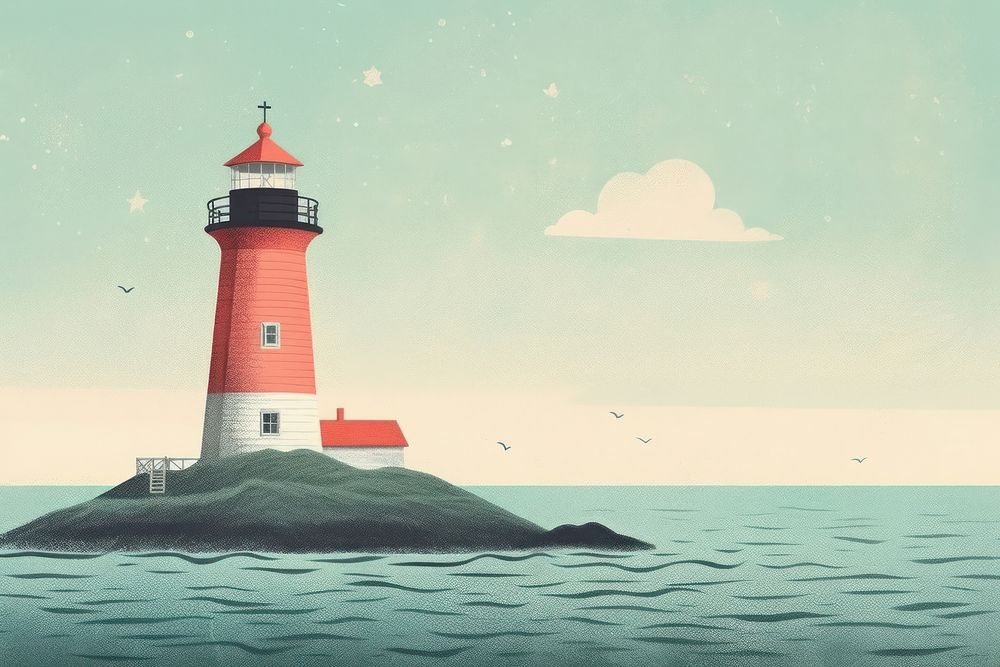Little light house architecture lighthouse outdoors. AI generated Image by rawpixel.