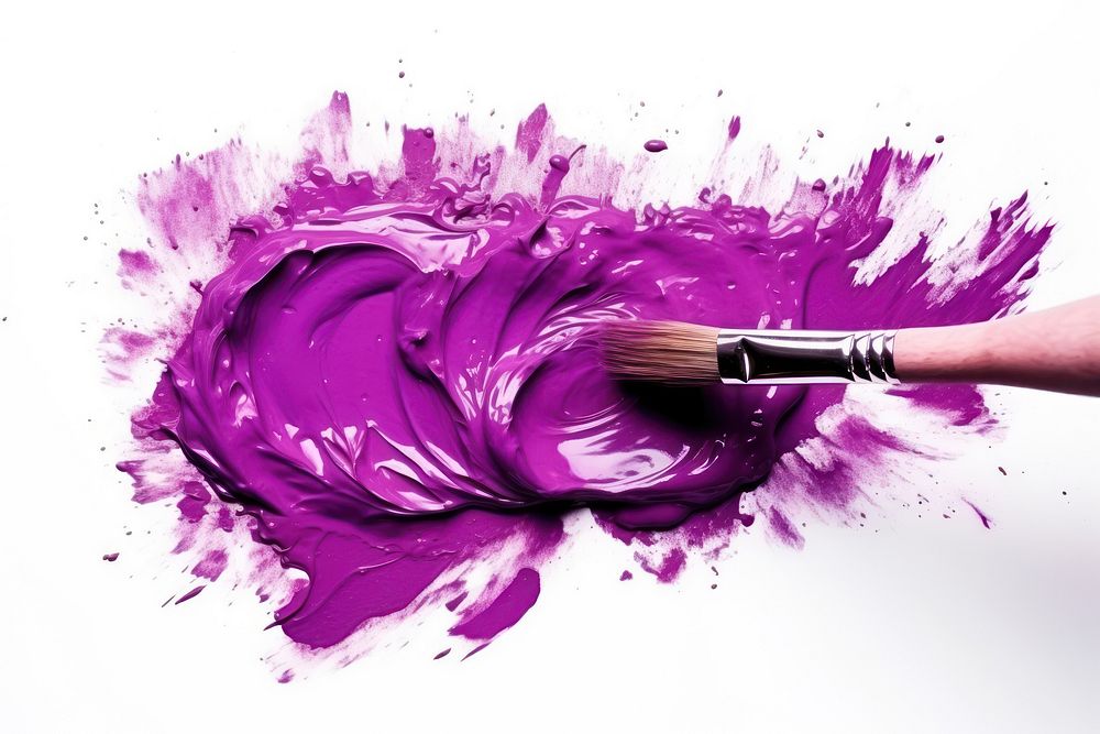 Purple brush white background paintbrush. AI generated Image by rawpixel.