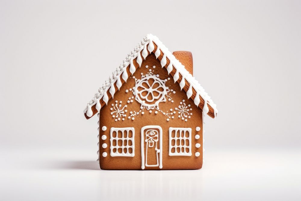 Gingerbread house cookie confectionery architecture. AI generated Image by rawpixel.