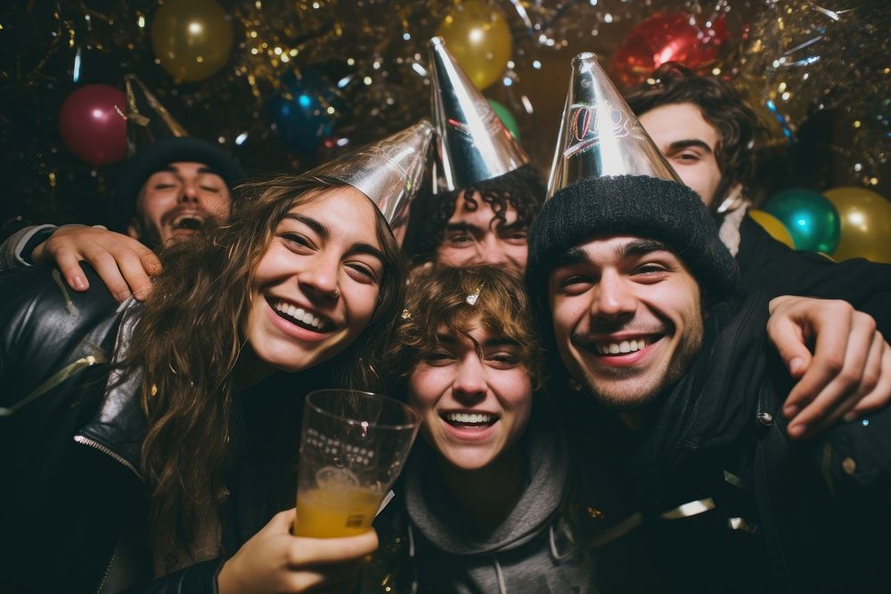 New year party adult fun togetherness. AI generated Image by rawpixel.