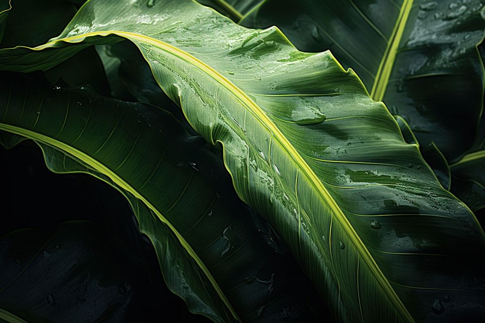 Green leaf plant outdoors yellow. AI generated Image by rawpixel.