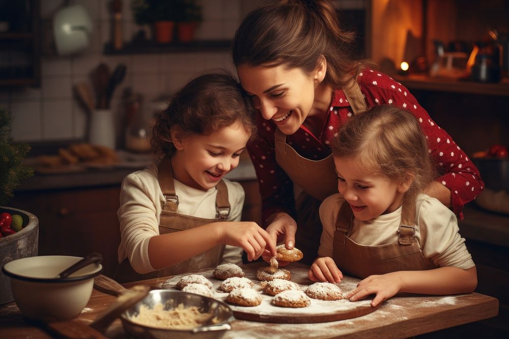 Baking cookies child food meal. AI generated Image by rawpixel.