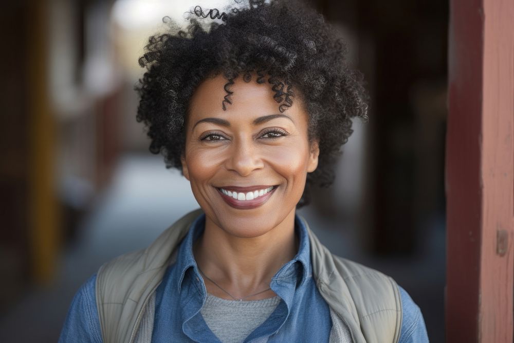 African american woman portrait smiling adult. AI generated Image by rawpixel.