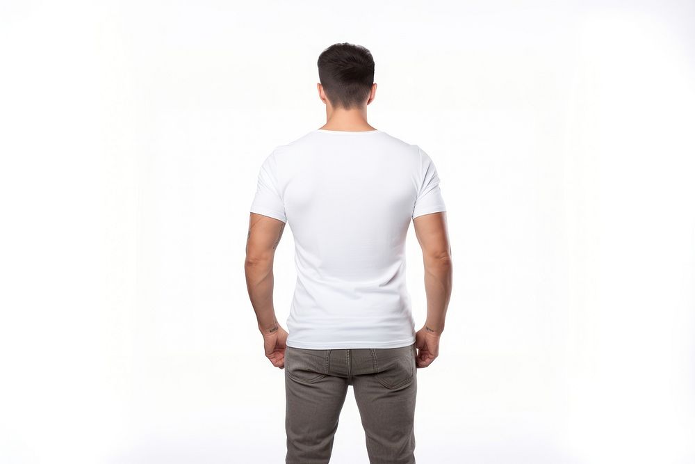 T-shirt standing sleeve adult. AI generated Image by rawpixel.