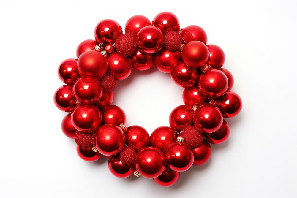 Bauble Wreath wreath white background celebration. AI generated Image by rawpixel.