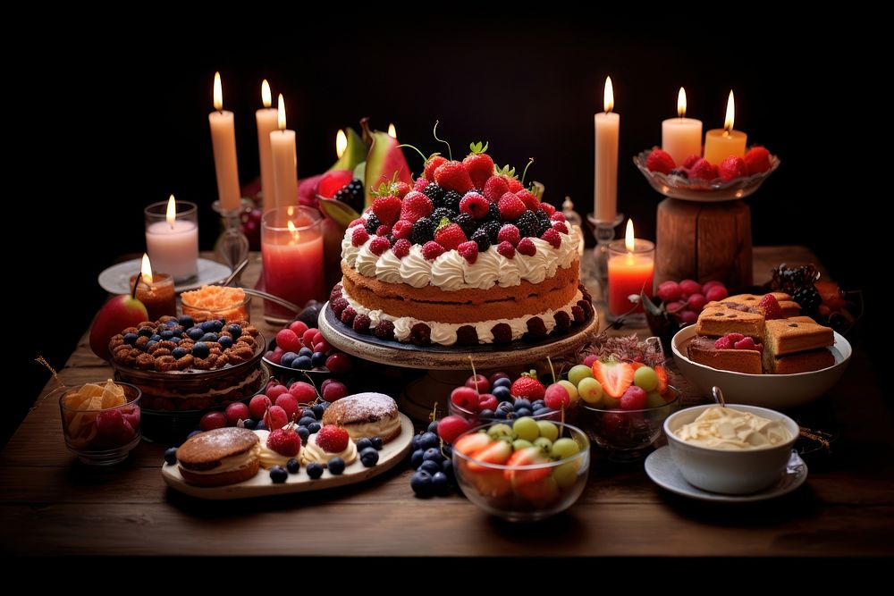 Foods birthday dessert candle. AI generated Image by rawpixel.