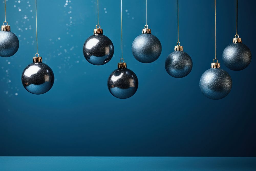 Blue christmas baubles sphere blue background illuminated. AI generated Image by rawpixel.