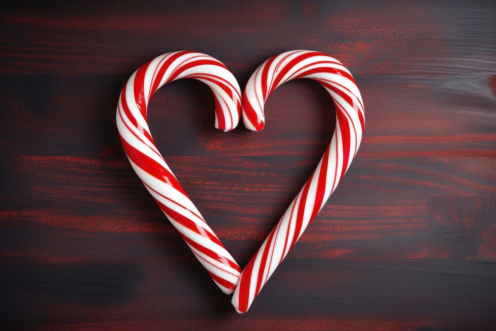Candy cane christmas shape heart. AI generated Image by rawpixel.