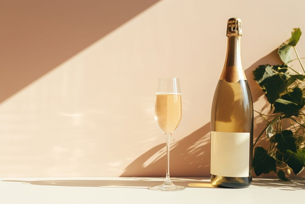 Champagne celebration bottle glass. AI generated Image by rawpixel.