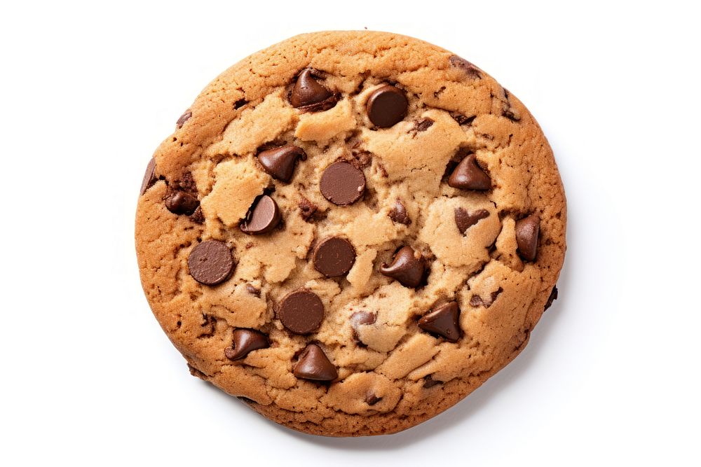 Chocolate chip cookie food white background confectionery. AI generated Image by rawpixel.