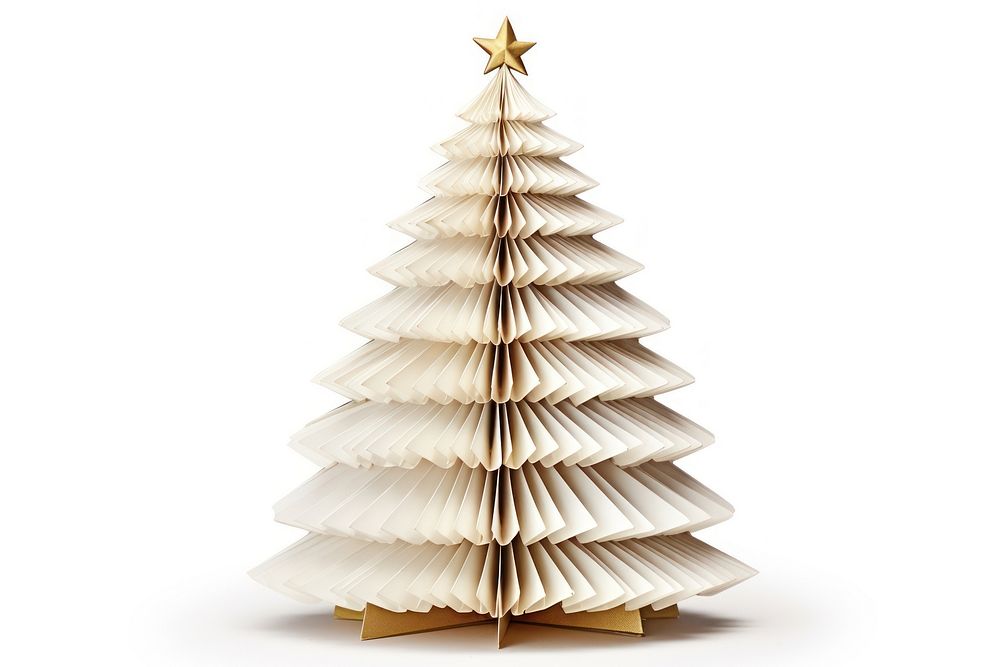 Christmas tree paper white white background. AI generated Image by rawpixel.
