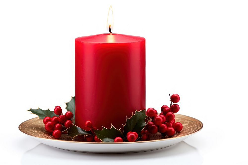 Christmas Candle candle christmas white background. AI generated Image by rawpixel.
