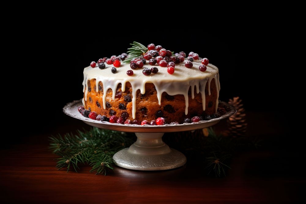 Christmas cake dessert food confectionery. AI generated Image by rawpixel.