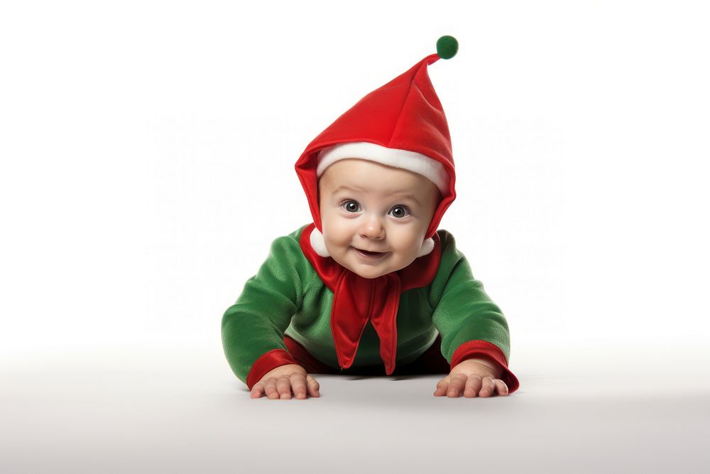 Christmas Elf christmas crawling portrait. AI generated Image by rawpixel.
