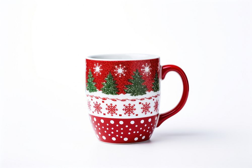 Christmas mug drink cup white background. AI generated Image by rawpixel.