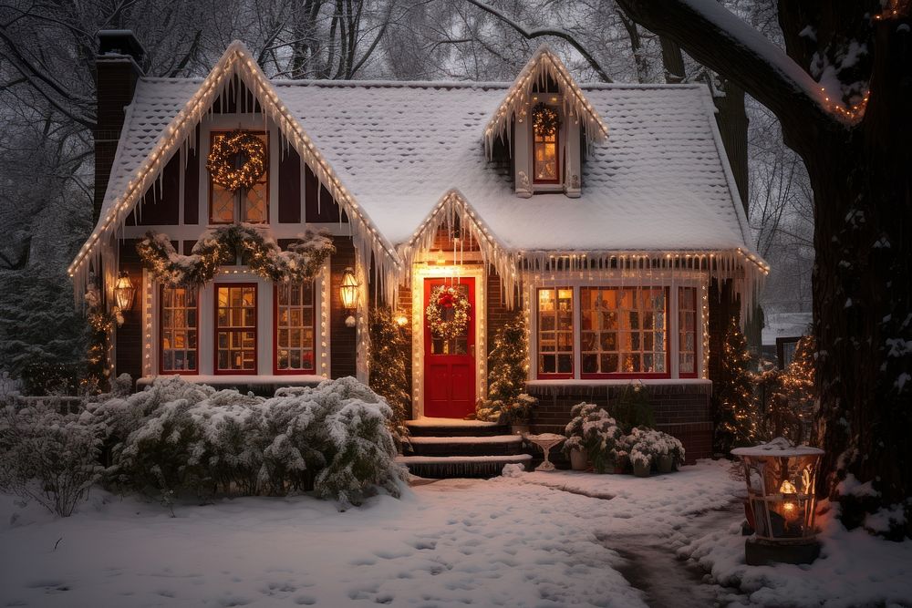 Christmas architecture building cottage. AI | Free Photo - rawpixel