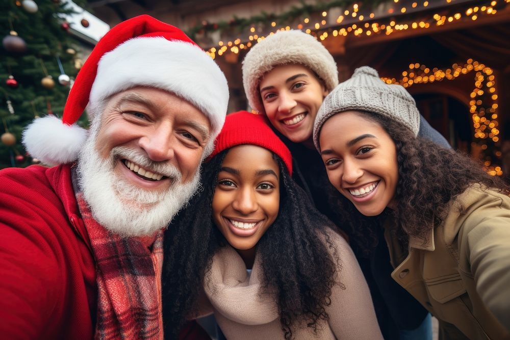 Diverse family christmas laughing adult. AI generated Image by rawpixel.