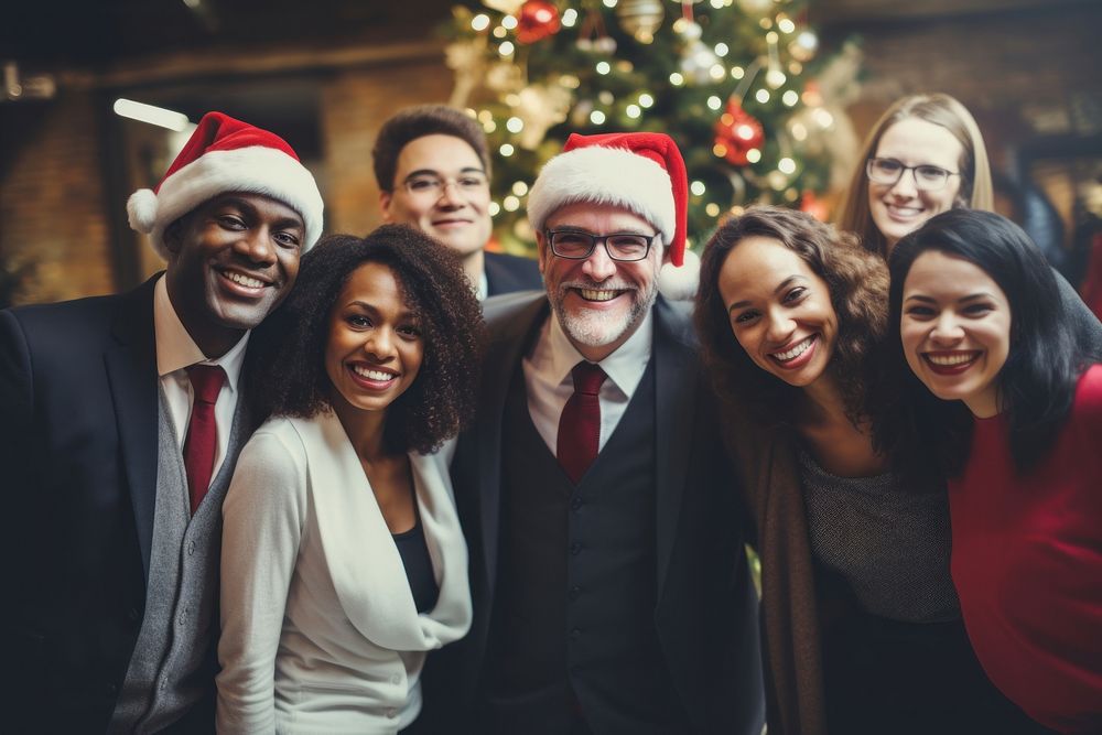 Diverse people christmas laughing adult. AI generated Image by rawpixel.