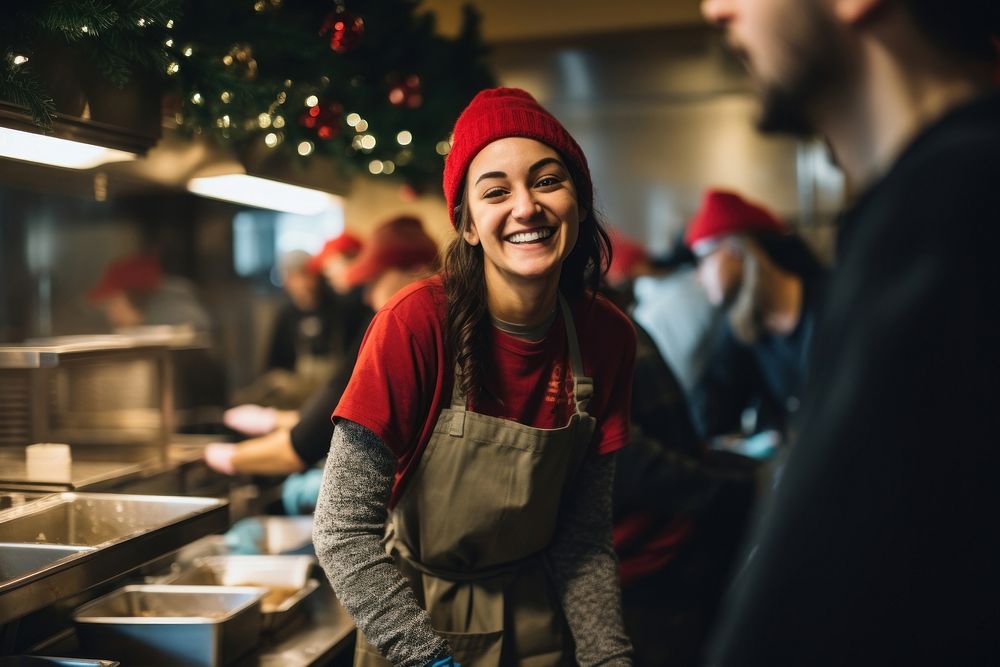 Diverse volunteers christmas kitchen adult. AI generated Image by rawpixel.