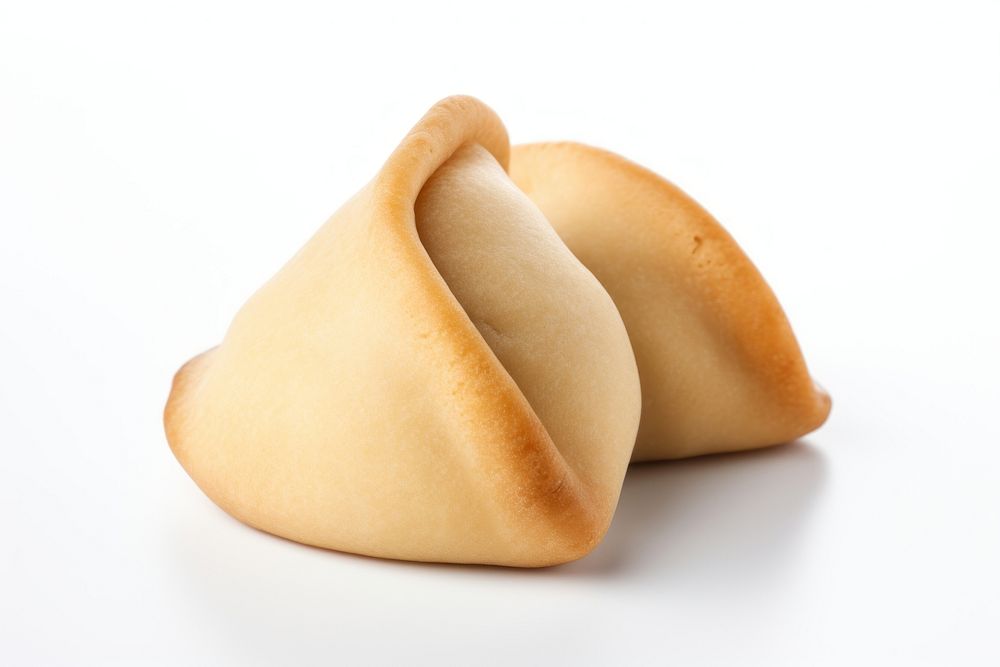 Fortune Cookie bread food white background. AI generated Image by rawpixel.