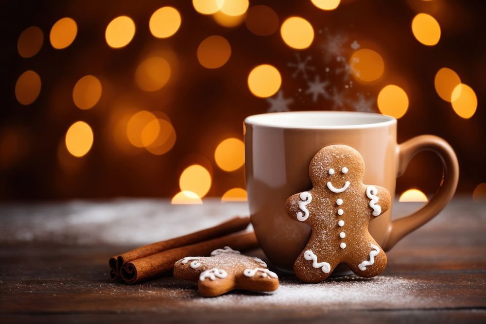 Gingerbread cookie mug christmas coffee. AI generated Image by rawpixel.