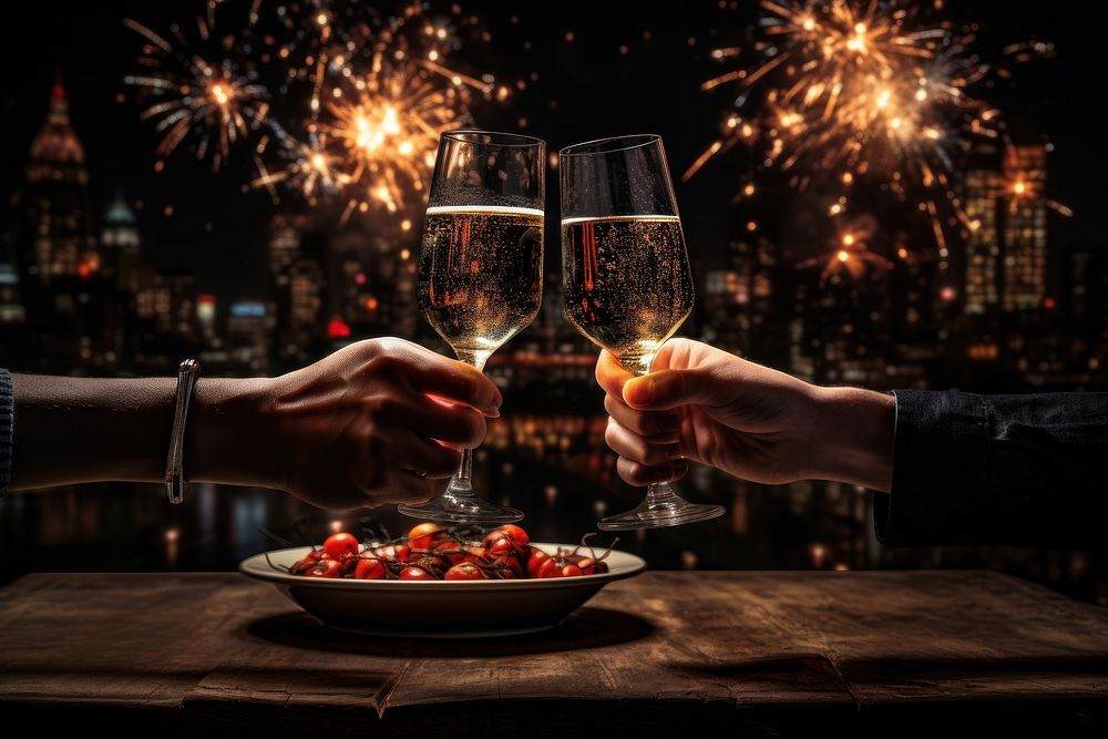 Firework glass fireworks holding. AI generated Image by rawpixel.