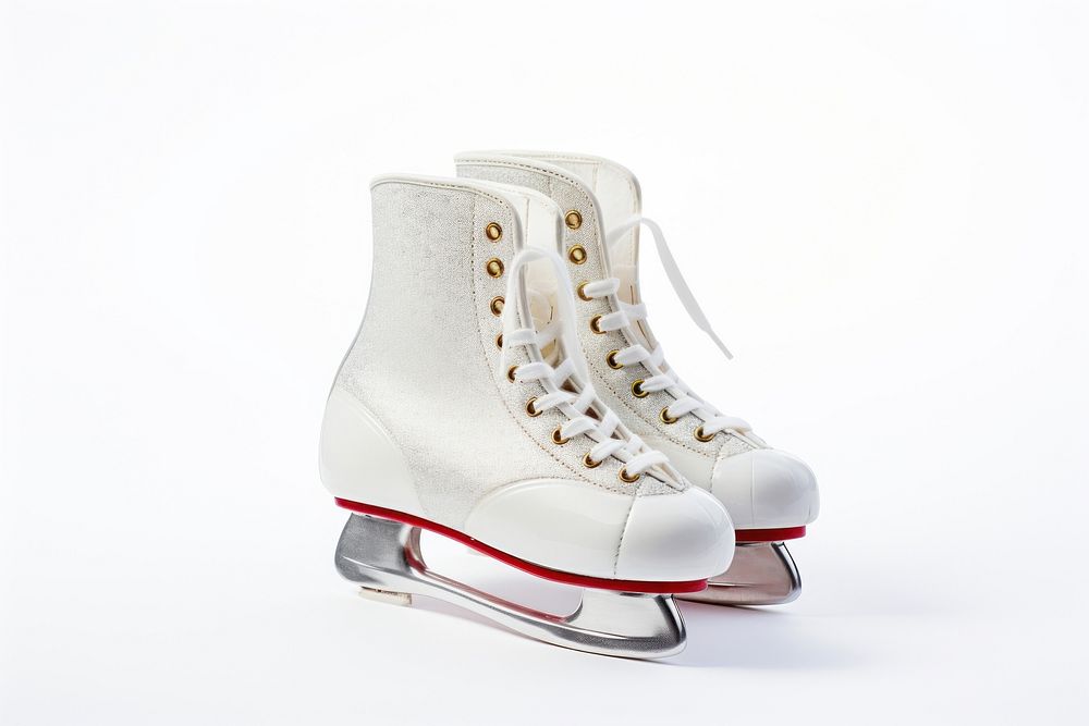 Ice skating shoes footwear white white background. AI generated Image by rawpixel.