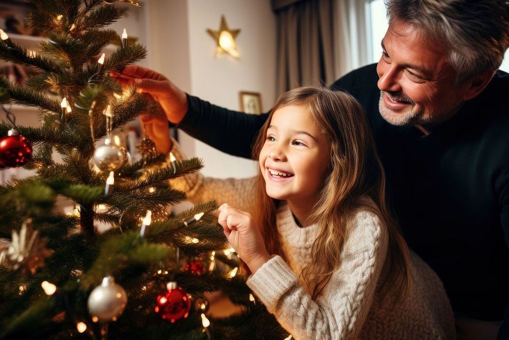 Put star christmas tree tradition portrait family. AI generated Image by rawpixel.