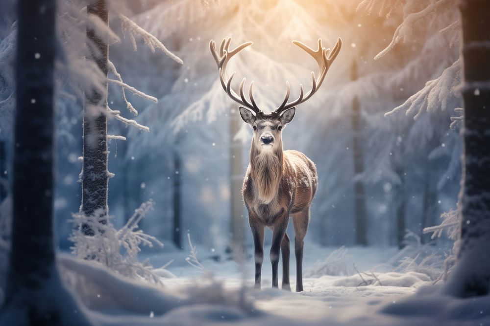 Wildlife forest animal mammal. AI generated Image by rawpixel.