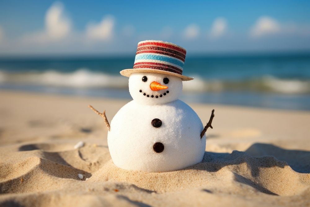 Summer christmas snowman outdoors winter. AI generated Image by rawpixel.