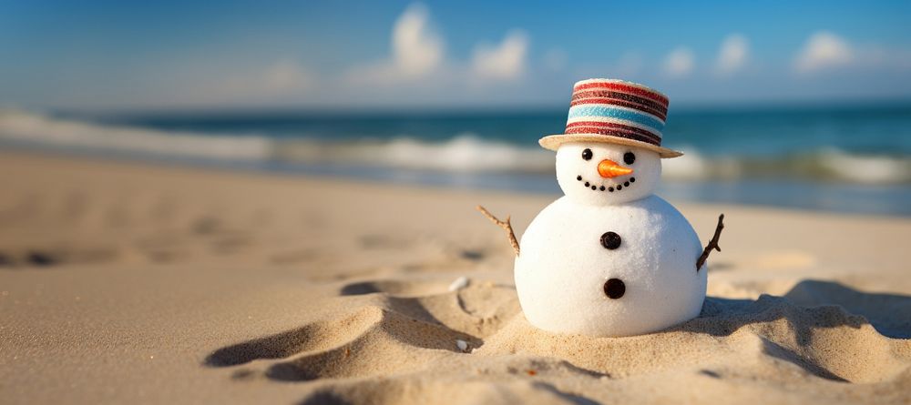 Snowman outdoors summer winter. AI generated Image by rawpixel.