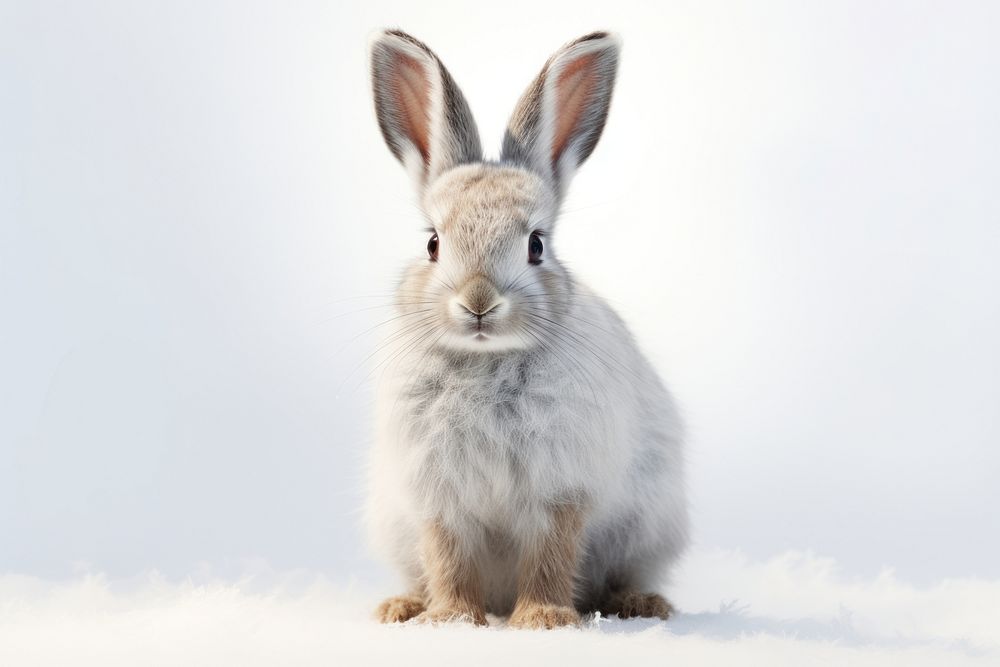 Snowshoe hare animal mammal rodent. AI generated Image by rawpixel.