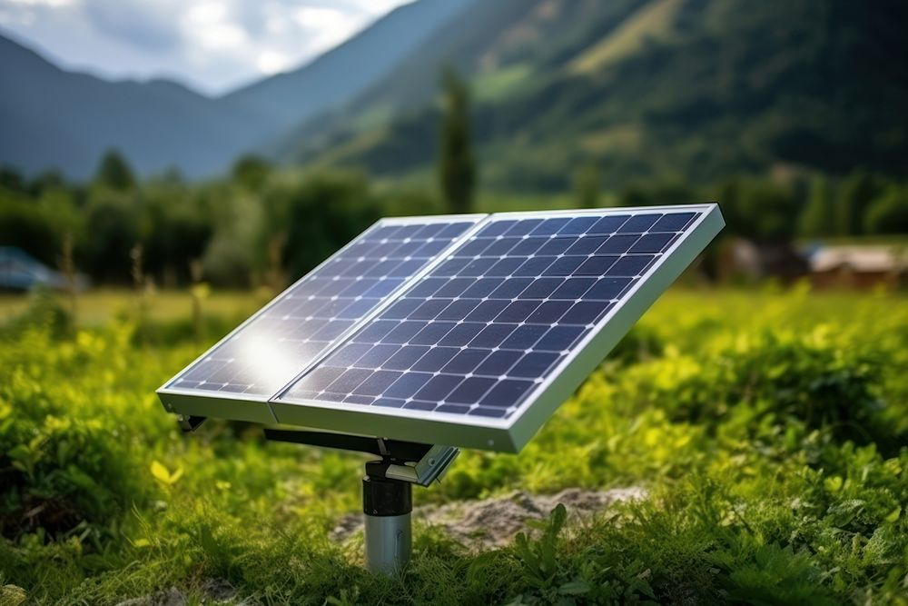 Solar cell electricity nature environmentalist. AI generated Image by rawpixel.